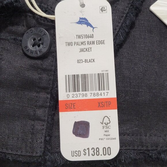 Tommy Bahama Two Palms Linen Raw Edge Jacket Womens XS Quiet Luxury Vacation NEW - Picture 9 of 16